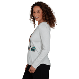 Petite Emaline Holiday Festivities Penguin Graphic Sweater