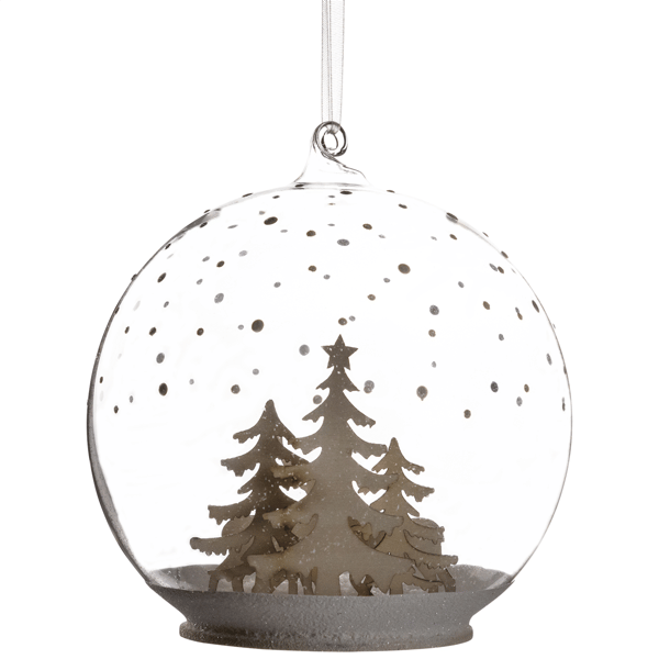 Northlight Deer Family in Snow Glass Globe Christmas Ornament