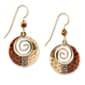 Silver Forest Two-Tone with Hammerd & Brown Glaze Earrings - image 1