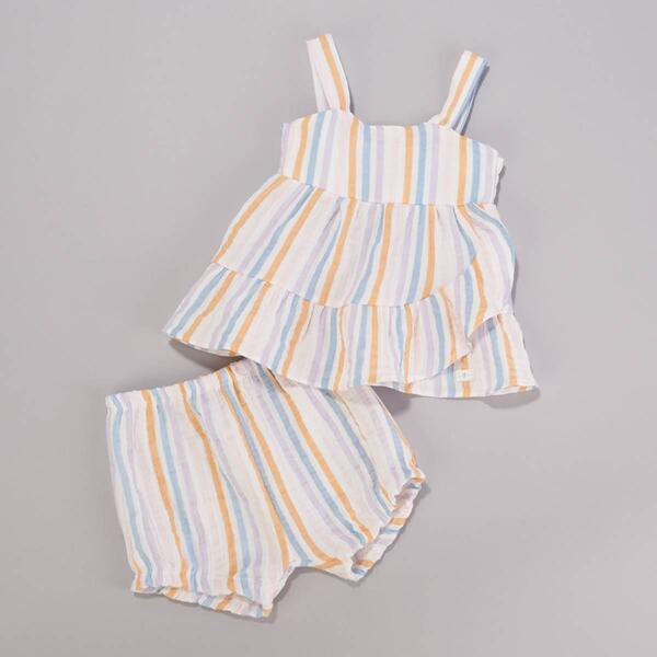 Baby Girl &#40;12-24M&#41; 7 For All Mankind&#40;R&#41; Stripe Tank Top & Shorts - image 