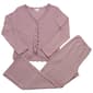 Womens Danskin Long Sleeve Ribbed Lace Trim Pajama Set - image 1