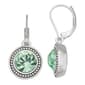 Napier Silver-Tone & Green Single Drop Leverback Earrings - image 2