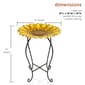 Alpine Embossed Metal Sunflower Birdbath - image 9