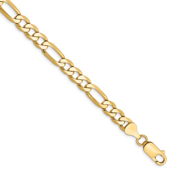 Mens Gold Classics&#40;tm&#41; 6.25mm. 14k Gold Flat Figaro Chain Bracelet - image 