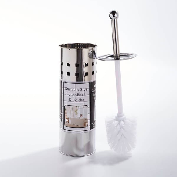 Stainless Steel Toilet Brush & Holder - image 