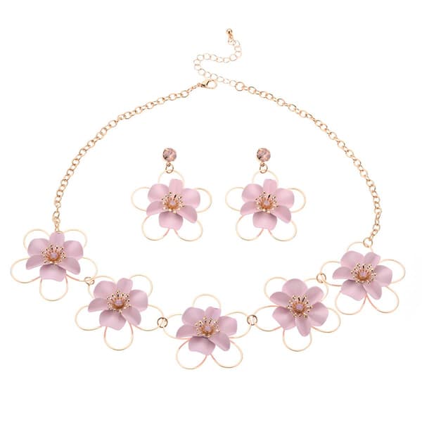 Ashley Cooper(tm) Flower Statement Necklace & Earring Set - image 