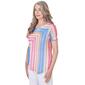 Petite Alfred Dunner Paradise Island Texture Spliced Stripe Top - image 3