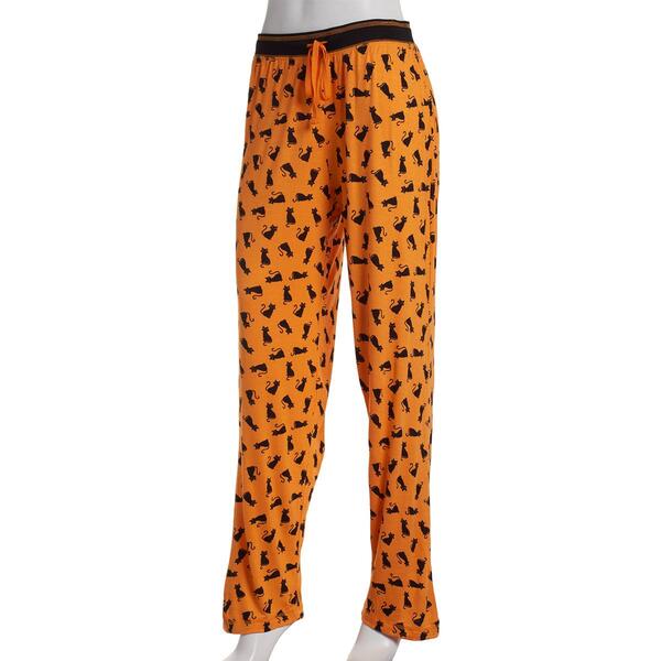 Womens Rene Rofe Halloween Black Cat Pajama Pants - image 