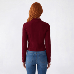 Juniors Cotton Candy Ribbed Double Zip Mock Neck Jacket