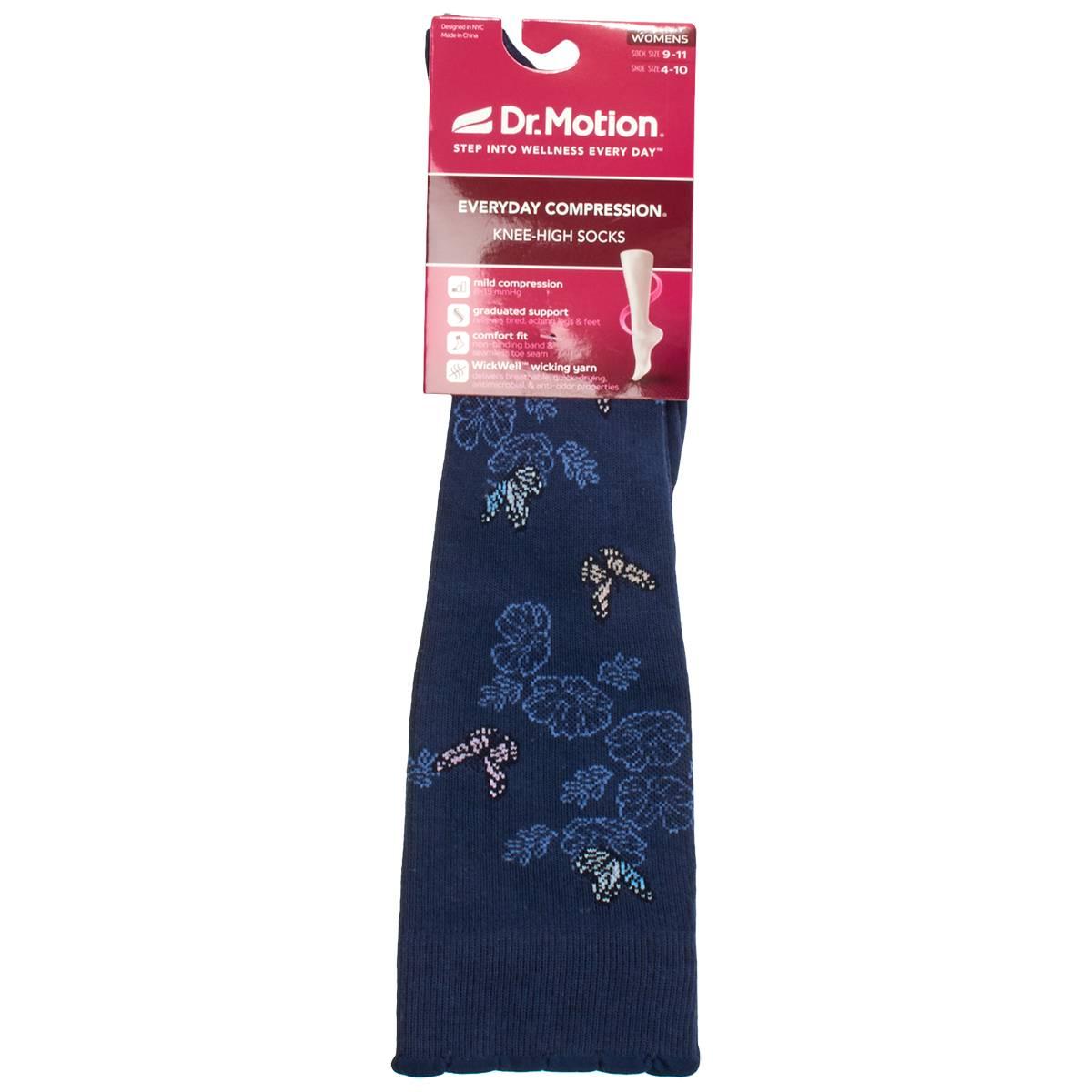 Womens Dr. Motion Butterfly Compression Knee High Socks