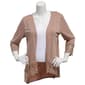 Womens Notations 3/4 Sleeve Crochet Trim Slub Knit Cardigan - image 1