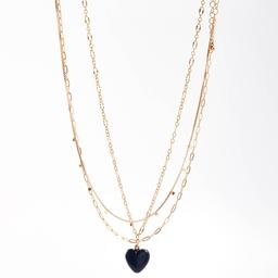 Ashley Gold-Tone Layered Heart Shape Pendant Necklace