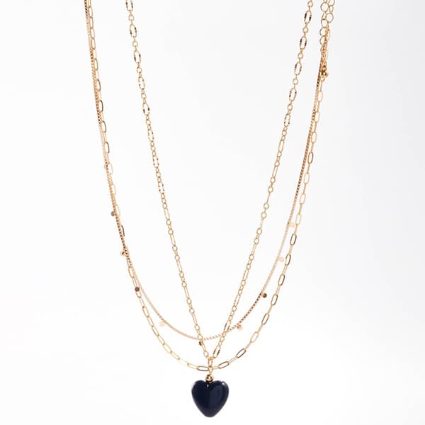 Ashley Gold-Tone Layered Heart Shape Pendant Necklace - image 