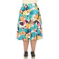 Plus Size White Mark Leaf Print Flared Midi Skirt - image 3