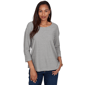 Plus Size Ruby Rd. Must Haves Striped Knit Top With Button Detail - image 1