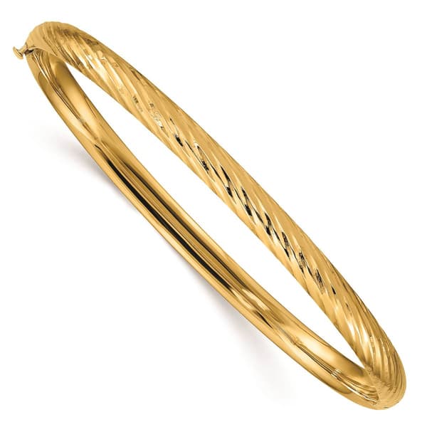 Gold Classics(tm) 14kt. Gold 3/16 Textured Hinged Bangle - image 