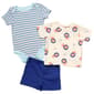 Baby Boy &#40;12-18M&#41; baby views&#40;R&#41; Lion Tee/Stripe Bodysuit/Shorts Set - image 1