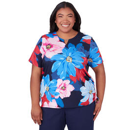Plus Size Alfred Dunner All American Dramatic Flower Top