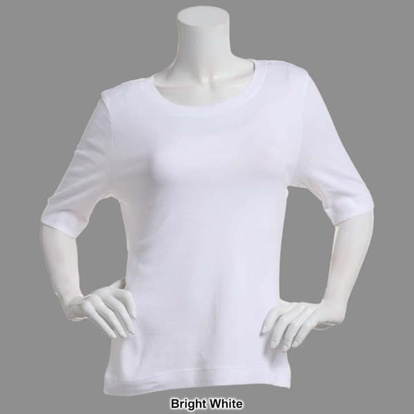 Petite Architect&#174; Elbow Sleeve Round Neck Tee