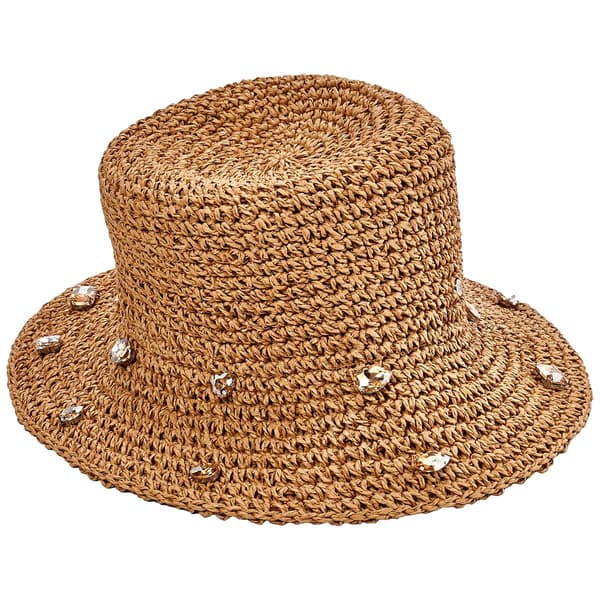 Womens Steve Madden Candy Crush Straw Bucket Hat
