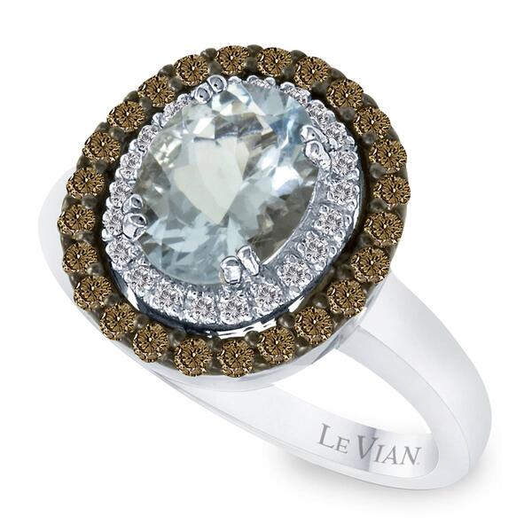 Le Vian&#40;R&#41; Oval Sea Blue Aquamarine&#40;R&#41; & Diamond Ring - image 