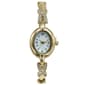 Womens White Oval Easy Read Dial Gold Quartz Watch - LWBN07BV - image 1
