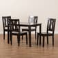 Baxton Studio Zamira Dark Brown Finish Wood 5pc. Dining Set - image 8