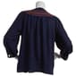Womens Erika Blake Tonal Embroidered Yoke Button Front Blouse - image 2