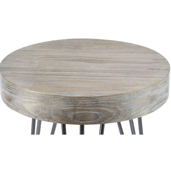 9th & Pike® Brown Wood and Metal Modern Accent Table