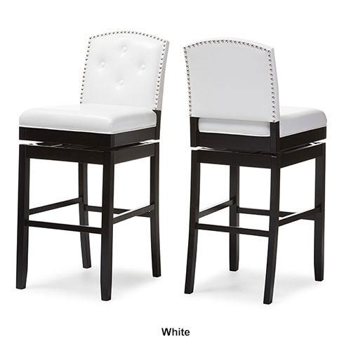 Baxton Studio Ginaro Swivel Bar Stools - Set of 2