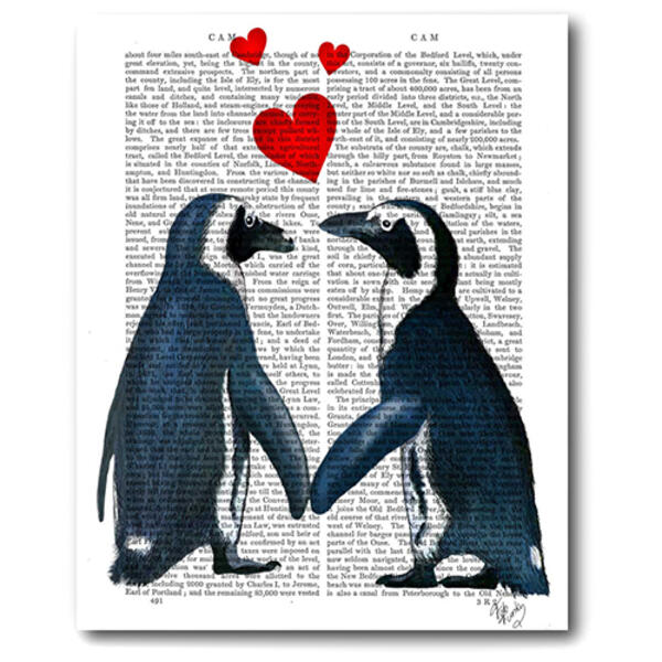 Courtside Market Penguins with Love Hearts Art - image 