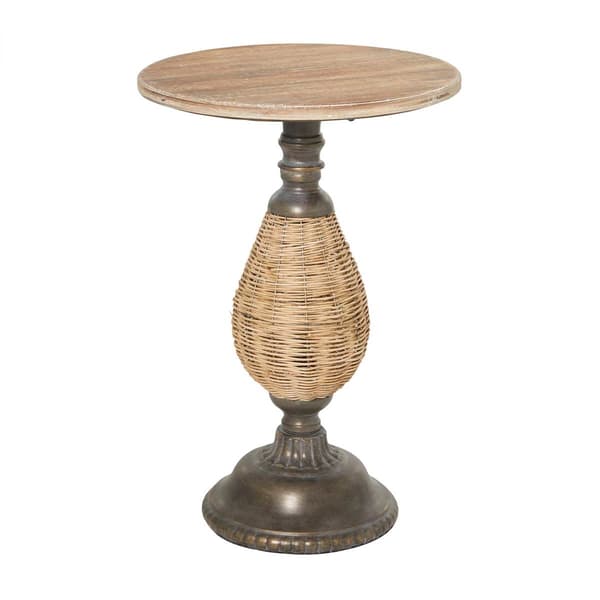 9th & Pike(R) Brown Metal Farmhouse Accent Table - image 