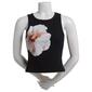 Juniors No Comment Rib Hibiscus Graphic Tank Top - image 1