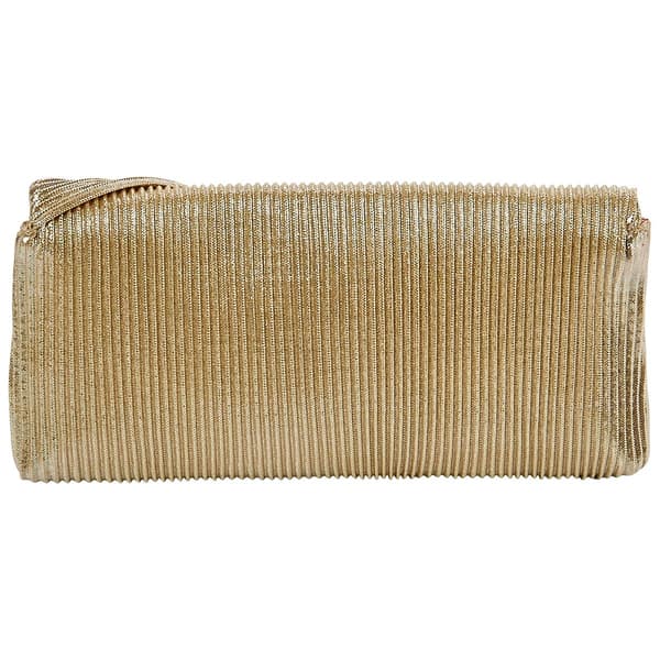 Jessica McClintock Everett Pleated Metallic Clutch