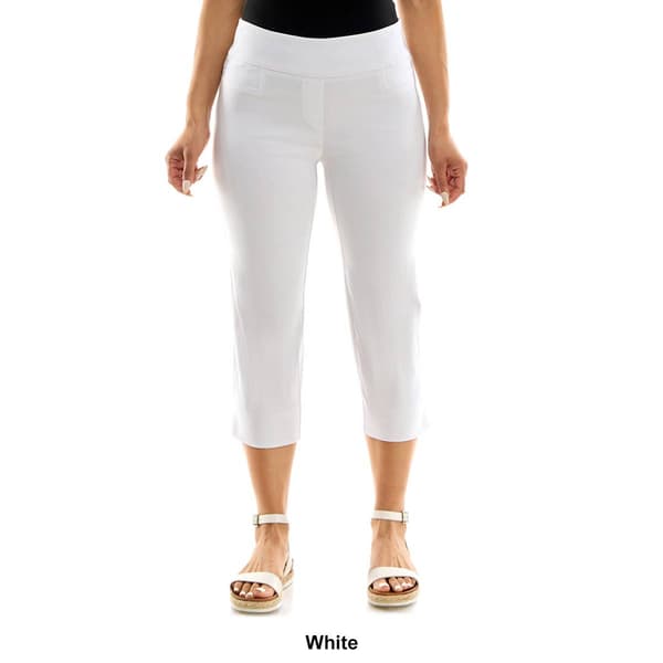 Plus Zac & Rachel Solid Millennium Pull On Cropped Pants