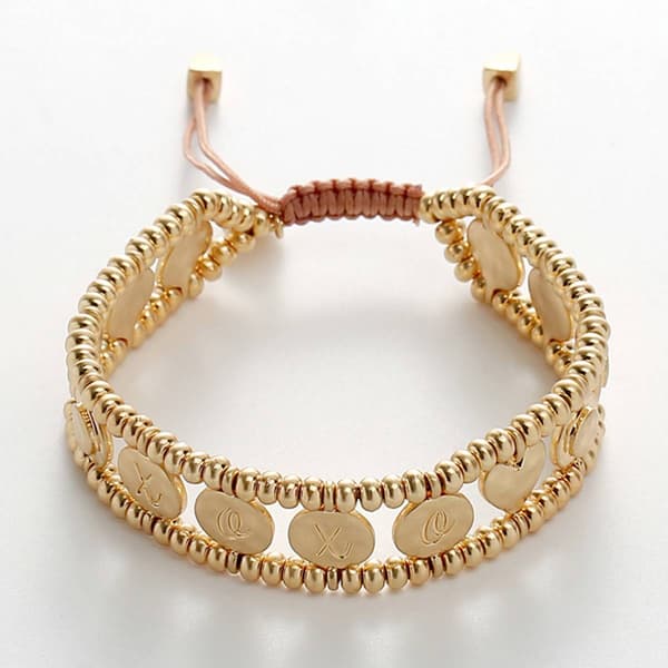 Bella Uno Worn Gold-Tone Braided Cord Bolo Bracelet - image 