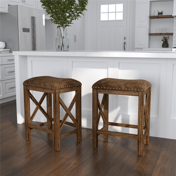 HH2 Home Willow Bend Backless Counter Height Stools - Set of 2 - image 