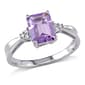 Gemstones Classics(tm) 10kt. White Gold Emerald Cut Amethyst Ring - image 1