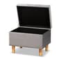 Baxton Studio Elias Grey Velvet Fabric & Wood Storage Ottoman - image 2