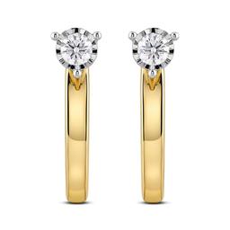 Nova Star(R) Yellow Gold 1/4ctw. Lab Grown Diamond Hoop Earrings