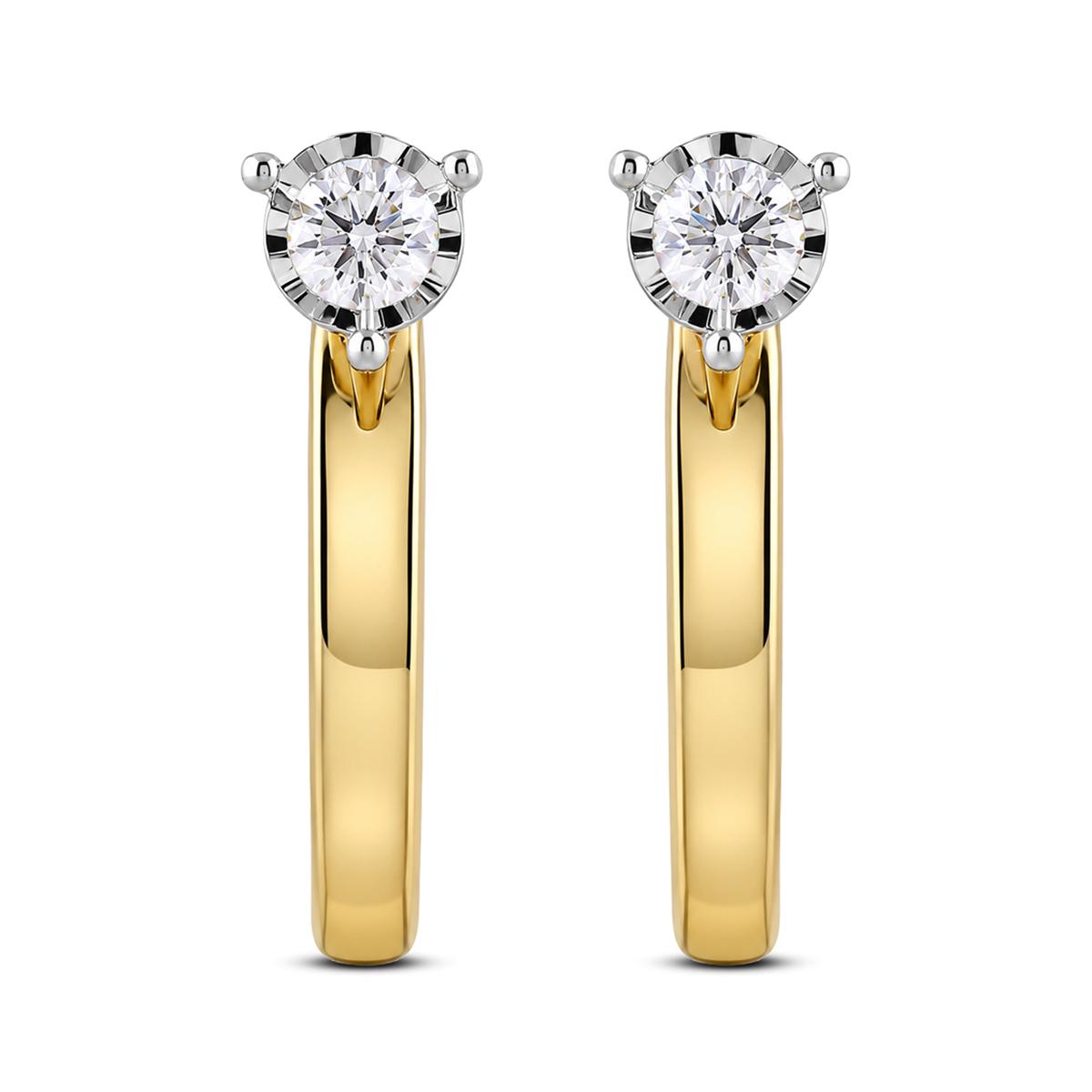 Nova Star(R) Yellow Gold 1/4ctw. Lab Grown Diamond Hoop Earrings