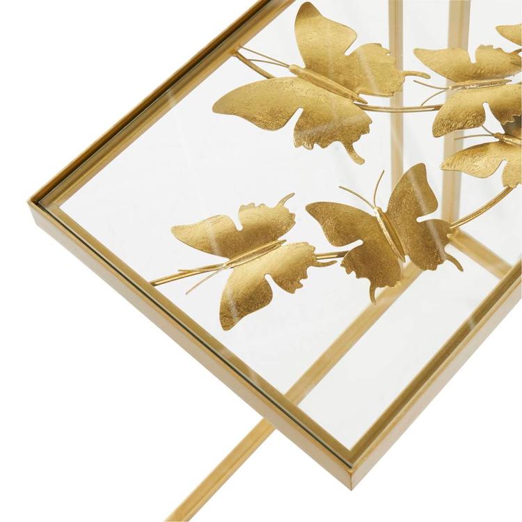 9th & Pike® Gold Metal Contemporary Accent Table