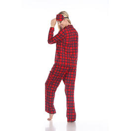 Womens White Mark 3 pc. Red Plaid Pajama Set
