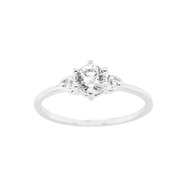 Marsala Clear CZ Round Ring - image 