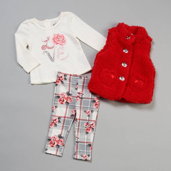 Baby Girl &#40;12-24M&#41; Kids Headquarters 3pc. Love and Rose Set - image 