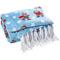 Mountain Ridge Ice Skating Cats Fringed Plush Throw - image 1