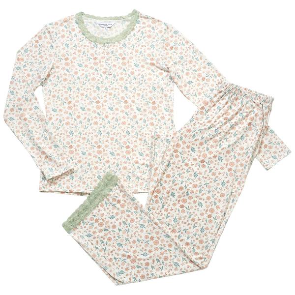 Plus Size Elizabeth & Nicole Floral Henley Pajama Set - image 