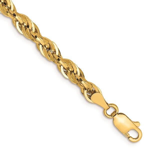 Gold Classics&#40;tm&#41; 4.25mm. 14kt. Semi Solid Rope Chain Bracelet - image 