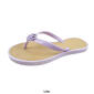 Womens Ashley Blue Iris Rhinestone Flower Jelly Flip Flops - image 4