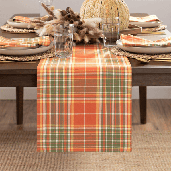 Threadmade Hawley Plaid Harvest Cotton Table Runner